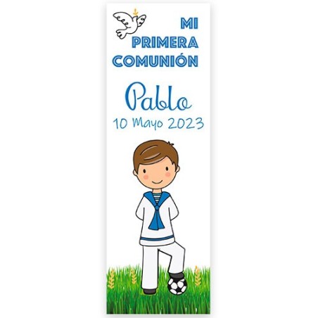 MARCAPÁGINAS NIÑO BALÓN DECORADO  CON BOLÍGRAFO CRUZ AZUL