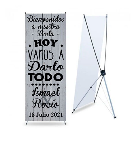 BANNER DE BODA BLANCO Y  NEGRO