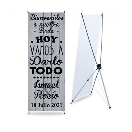 BANNER DE BODA BLANCO Y  NEGRO