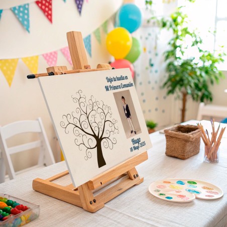 ÁRBOL DE HUELLAS COMUNIÓN NIÑO PERSONALIZADO CON FOTO