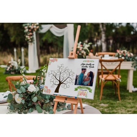 ÁRBOL DE HUELLAS BODA PERSONALIZADO CON FOTO