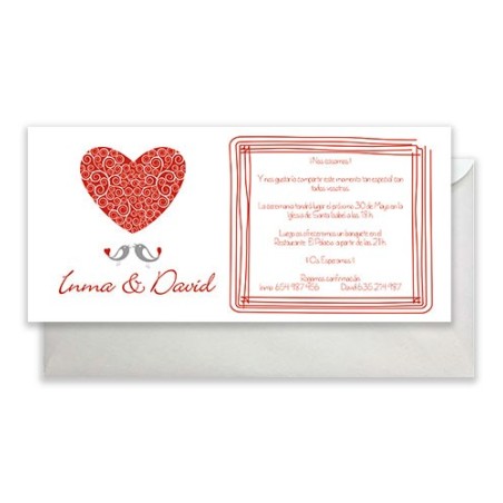 INVITACIÓN CORAZÓN ROJO