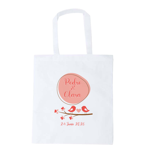 BOLSA SUBLIMADA NON WAVEN BODA PAJARITOS