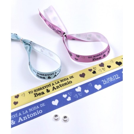 PACK PULSERA DE TELA - CORAZONES  - PACK 60 UDS