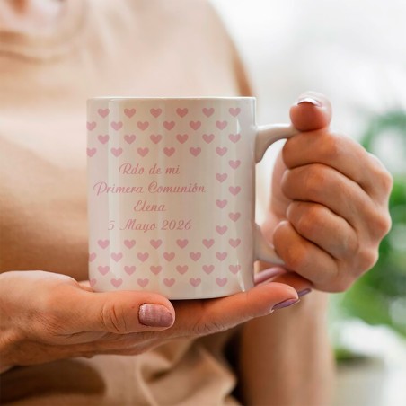 TAZA COMUNIÓN CORAZONES
