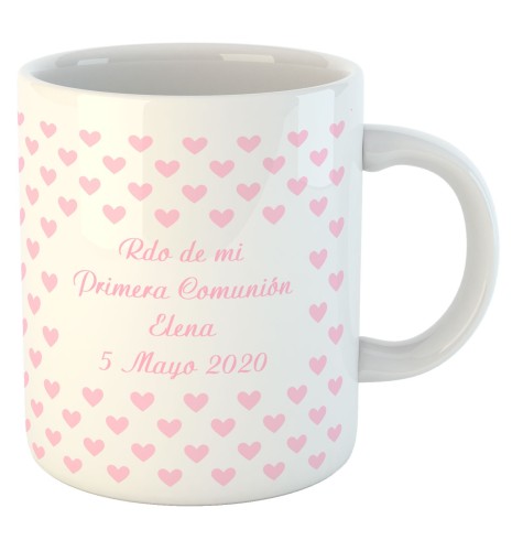 TAZA COMUNIÓN CORAZONES