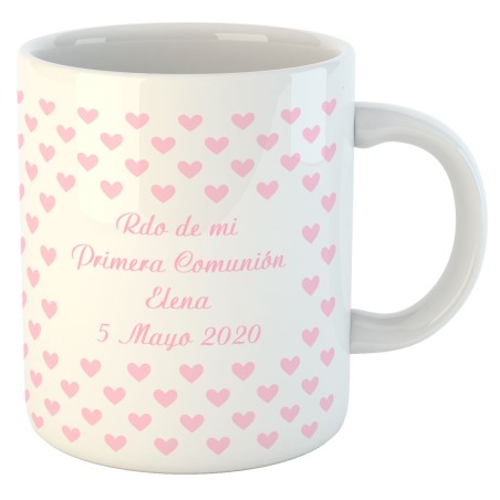TAZA COMUNIÓN CORAZONES
