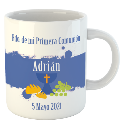 TAZA COMUNIÓN TRAZO AZUL