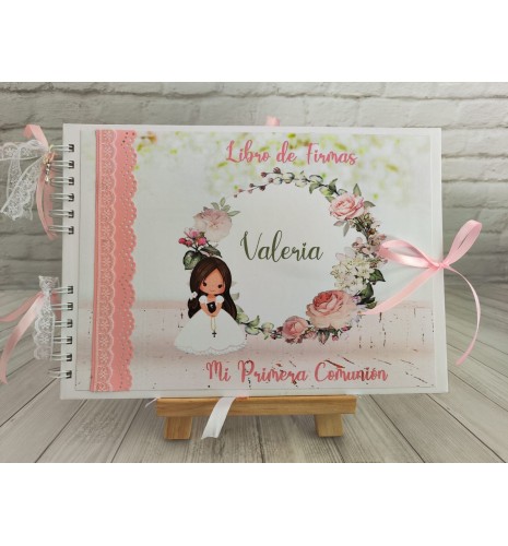 LIBRO DE FIRMAS PERSONALIZADO NIÑA ROSAS