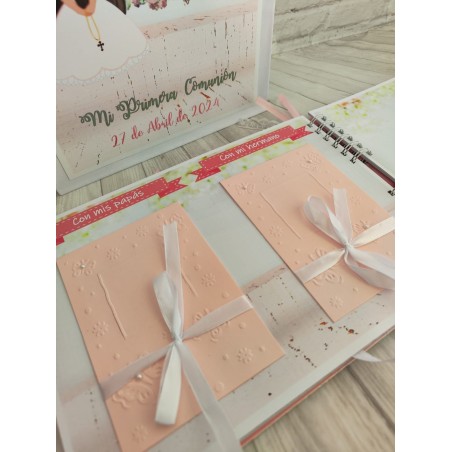 LIBRO DE FIRMAS PERSONALIZADO  NIÑA ROSAS