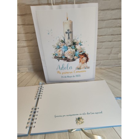 LIBRO DE FIRMAS PERSONALIZADO  NIÑA VELA