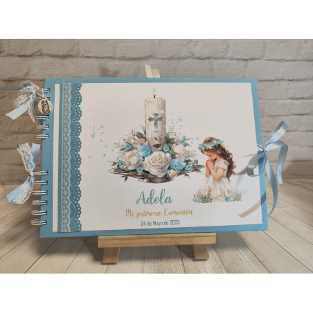 LIBRO DE FIRMAS PERSONALIZADO  NIÑA VELA