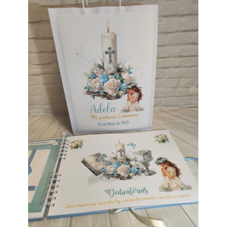 LIBRO DE FIRMAS PERSONALIZADO  NIÑA VELA