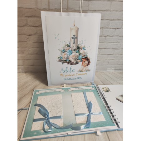 LIBRO DE FIRMAS PERSONALIZADO  NIÑA VELA