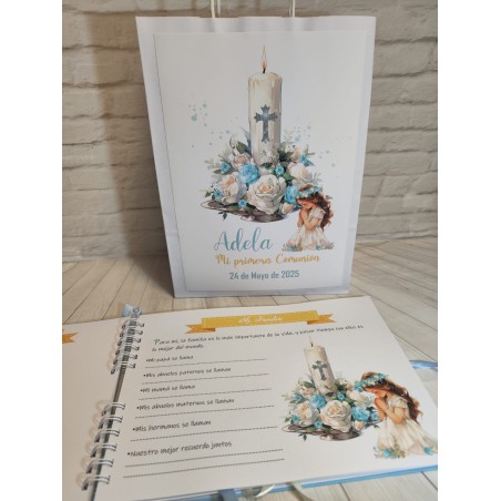 LIBRO DE FIRMAS PERSONALIZADO  NIÑA VELA