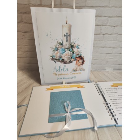 LIBRO DE FIRMAS PERSONALIZADO  NIÑA VELA