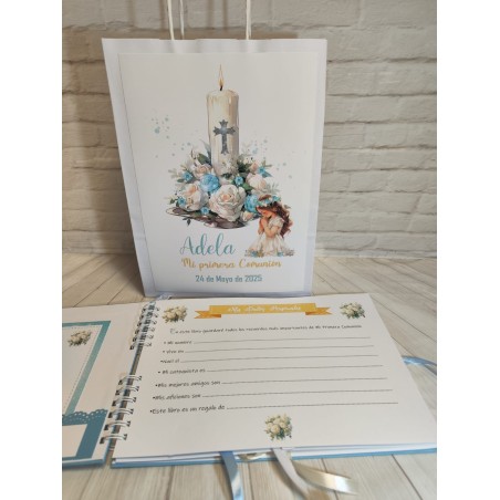 LIBRO DE FIRMAS PERSONALIZADO  NIÑA VELA