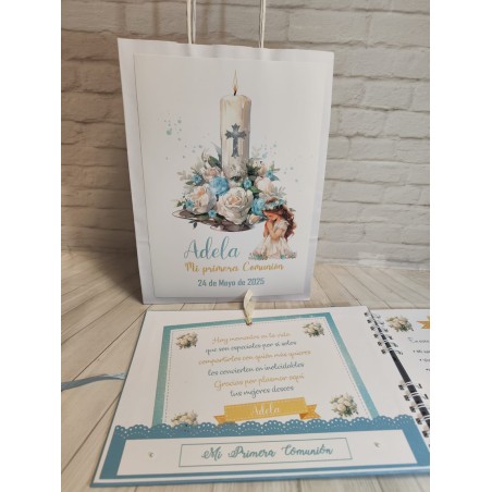 LIBRO DE FIRMAS PERSONALIZADO  NIÑA VELA