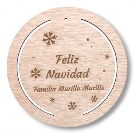 CORONA NAVIDAD DE MADERA PERSONALIZADA