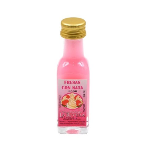 LICOR DE FRESAS CON NATA 20 ML. CRISTAL