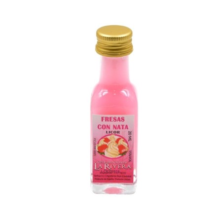 LICOR DE FRESAS CON NATA 20 ML. CRISTAL