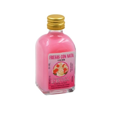 LICOR DE FRESAS CON NATA 50 ML. CRISTAL