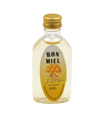 LICOR DE RON MIEL 50 ML. PLÁSTICO