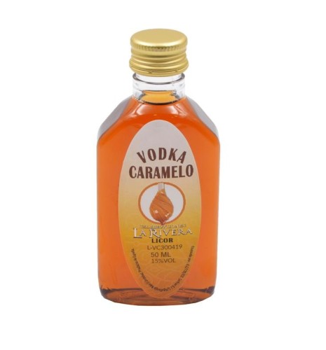 LICOR DE VODKA CARAMELO 50 ML. PLÁSTICO