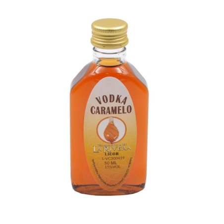 LICOR DE VODKA CARAMELO 50 ML. PLÁSTICO