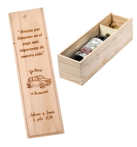 CAJA PARA BOTELLA DE VINO PERSONALIZADA LLEVE AL NOVIA