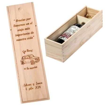 CAJA PARA BOTELLA DE VINO PERSONALIZADA LLEVE AL NOVIA