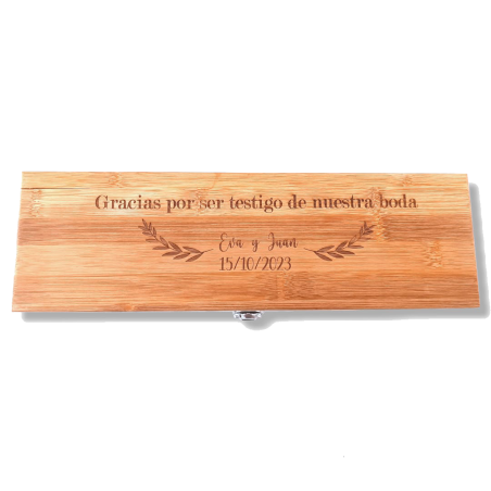 SET DE ACCESORIOS VINO GRABADO TESTIGOS