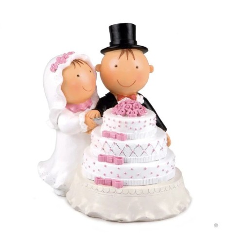 FIGURA TARTA NOVIOS CON PASTEL DE BODA