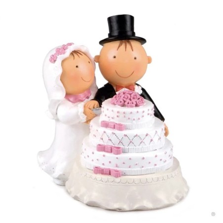FIGURA TARTA NOVIOS CON PASTEL DE BODA