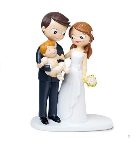 FIGURA TARTA NOVIOS CON BEBÉ