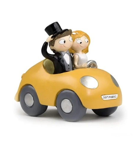 FIGURA TARTA NOVIOS EN COCHE