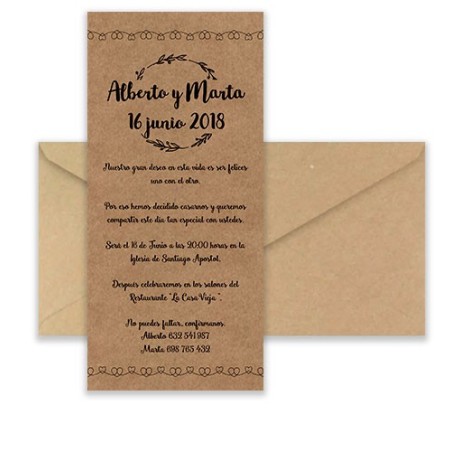 INVITACIÓN KRAFT CON SELLO