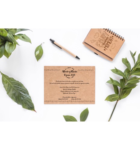 INVITACIÓN KRAFT CON SELLO