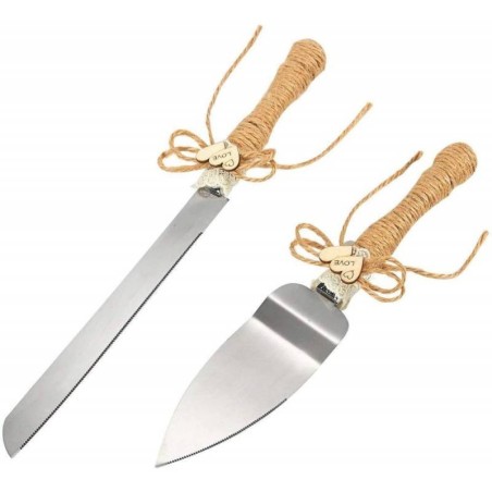 CUCHILLO Y PALA PARA TARTA BODA GRABADO