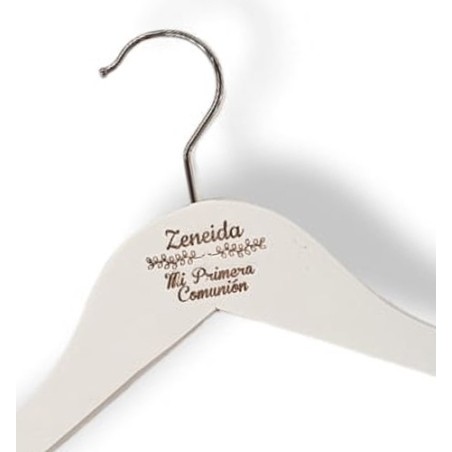 PERCHA PERSONALIZADA PARA COMUNIÓN BLANCA