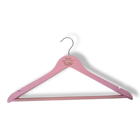 PERCHA PERSONALIZADA PARA COMUNIÓN ROSA