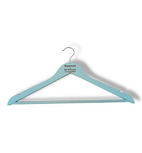 PERCHA PERSONALIZADA PARA COMUNIÓN AZUL