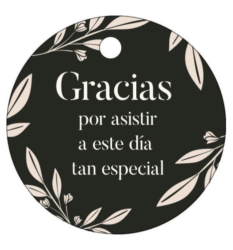 Tarjeta Redonda – “Gracias por asistir a este día tan especial”