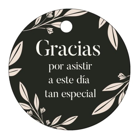 Tarjeta Redonda – “Gracias  por asistir a este día tan especial”