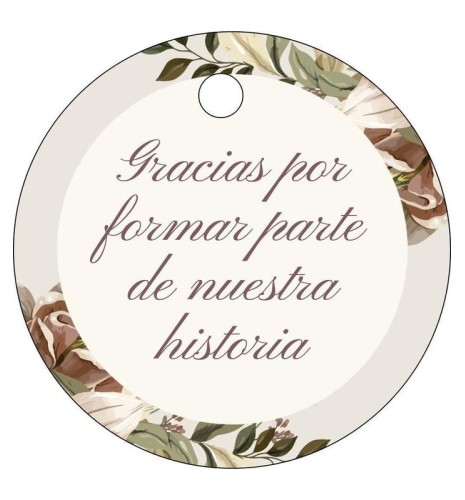 Tarjeta Redonda – “Gracias por formar parte de nuestra historia”