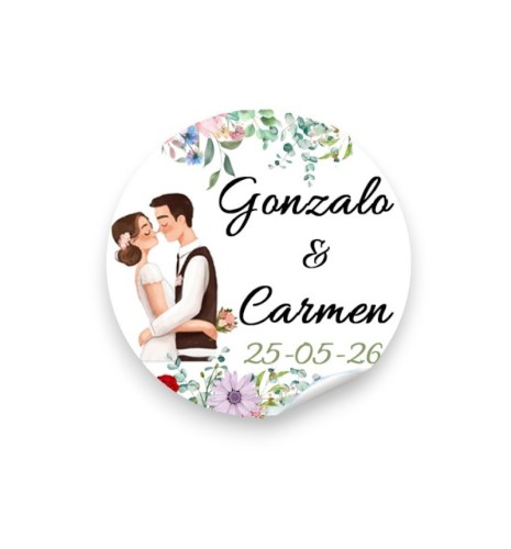 TARJETA REDONDA FLORAL