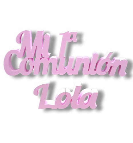 LETRAS DE CORCHO COMUNIÓN PACK NOMBRE ROSA