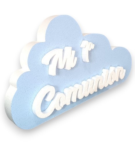 LETRAS DE CORCHO COMUNIÓN NUBE AZUL