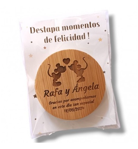 ABRIDOR BAMBU CON RATONCITOS BODA