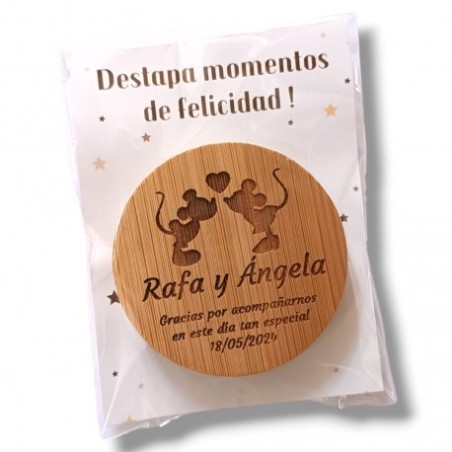 ABRIDOR BAMBU CON RATONCITOS BODA
